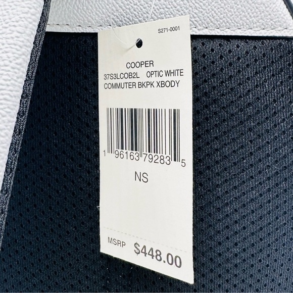 Michael Kors Cooper Commuter Medium Sling Bag Backpack MK Rainbow Optic White - Picture 14 of 14